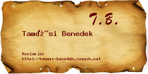 Tamási Benedek névjegykártya
